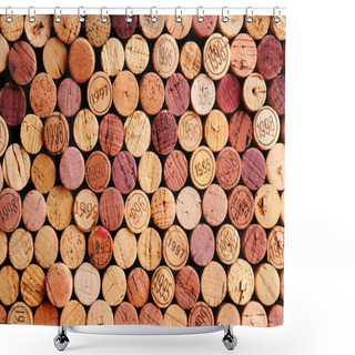 Personality  Wall Of Wine Corks Shower Curtains
