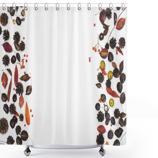 Personality  Autumn Leaves And Pine Cones Shower Curtains