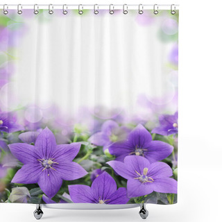 Personality  Beautiful Bluebells On Blurred Background Shower Curtains