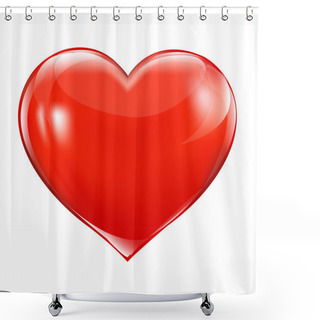 Personality  Big Red Heart Shower Curtains