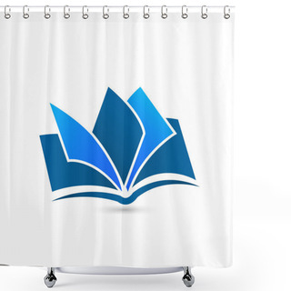 Personality  Blue Book Logo Vector Shower Curtains
