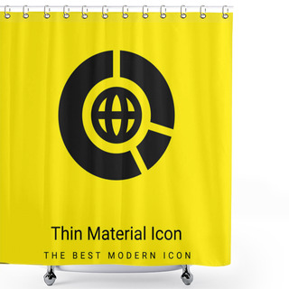Personality  Big Data Minimal Bright Yellow Material Icon Shower Curtains