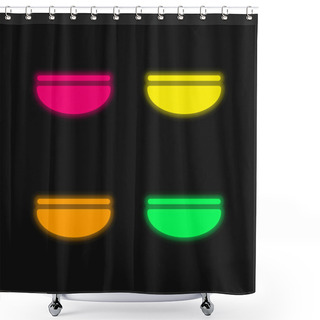Personality  Balance Four Color Glowing Neon Vector Icon Shower Curtains