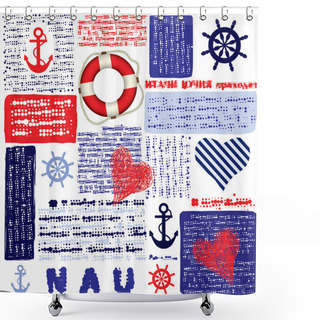 Personality  Nautical Paper Pattern Shower Curtains