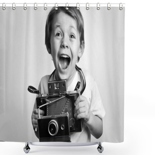 Personality  Insant Camera Kid Shower Curtains