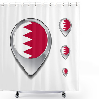 Personality  Bahrain Flag Map Pins Shower Curtains