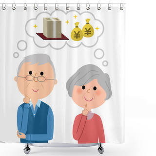 Personality  Elderly Couple,Great Cost Shower Curtains