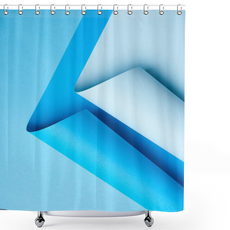 Personality  Close-up View Of Bright Blue Abstract Paper Background   Shower Curtains