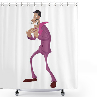 Personality  Vector Image Of The Evil Mad Man Shower Curtains