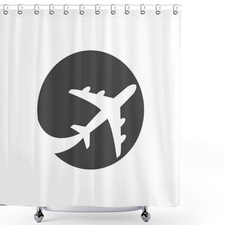 Personality  Pictograph Of Airplane Icon Shower Curtains