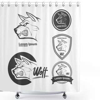 Personality  Wolf Angry Logo Shower Curtains