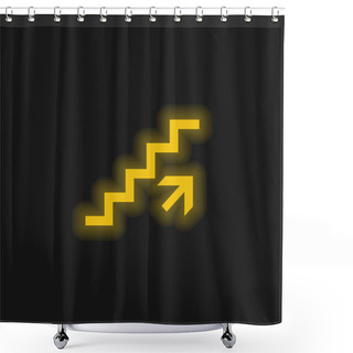 Personality  Ascending Stairs Signal Yellow Glowing Neon Icon Shower Curtains