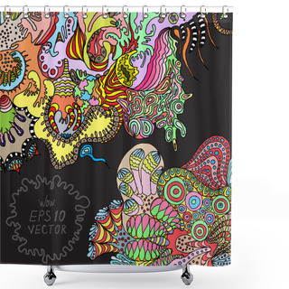 Personality  Abstract Background Sketch With Copyspace Shower Curtains