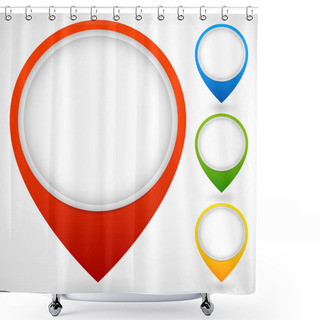 Personality  Set Of Colorful Map Markers Shower Curtains