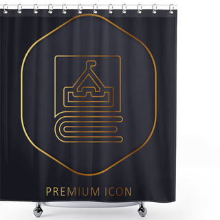 Personality  Book Golden Line Premium Logo Or Icon Shower Curtains