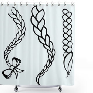 Personality  Hair Braided Shower Curtains