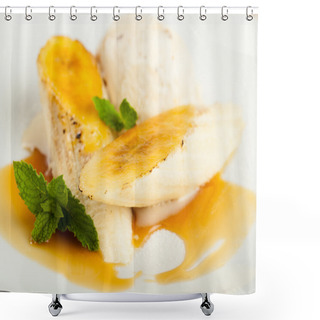 Personality  Bananas Foster With Ice Cream Shower Curtains
