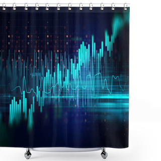 Personality  Technical Financial Graph On Technology Abstract Background Shower Curtains