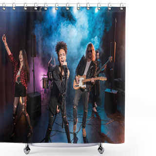 Personality  Rock Band On Stage  Shower Curtains