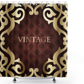 Personality  Vintage Frame, Vector Illustration Shower Curtains