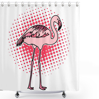 Personality  Bird Flamingo Vector Illustration Stock Illustration Shower Curtains