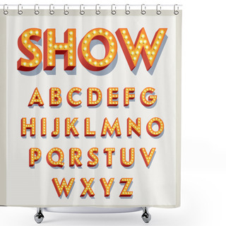 Personality  Letters With Light Bulbs. Shower Curtains
