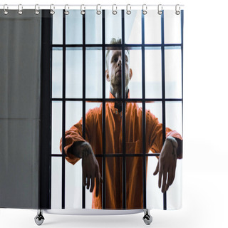 Personality  Prisoner Putting Hands Between Prison Bars Shower Curtains