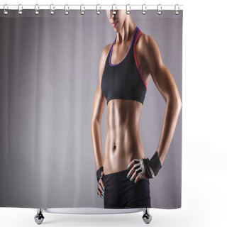 Personality  Young Athletic Woman Shower Curtains