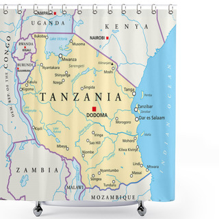 Personality  Tanzania Political Map Shower Curtains
