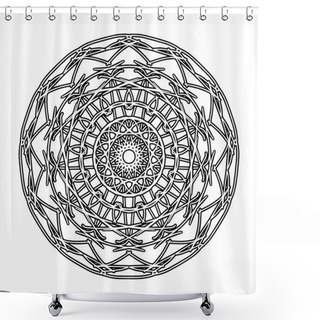 Personality  Vector Hand-drawn Oriental Mandala, Ethnic Doodle Mandala With Colorful Ornament, Isolated Decorative Template, Islam, Arabic, Indian, Ottoman Motifs, EPS 10 Shower Curtains