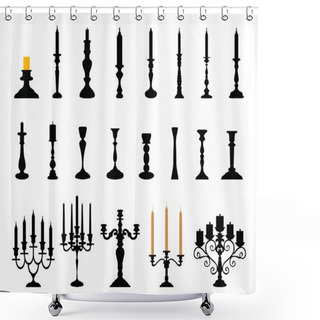 Personality  Candlesticks Shower Curtains