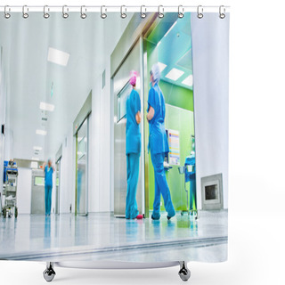Personality  Blurred Doctors Surgery Corridor Shower Curtains
