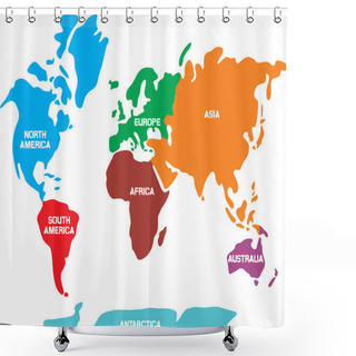 Personality  World Map With Continents Shower Curtains