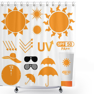 Personality  Set Of UV Sun Protection Vector Shower Curtains