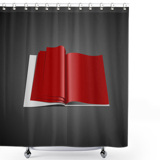 Personality  Red Opened Book,  Vector Illustration   Shower Curtains