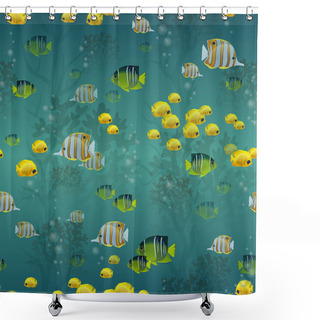 Personality  Fish Seamless Pattern Shower Curtains