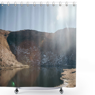 Personality  Beautiful Nesamovyte Lake In Carpathian Mountains, Ukraine Shower Curtains