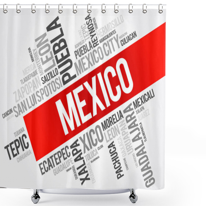 Personality  List of cities and towns in Mexico shower curtains