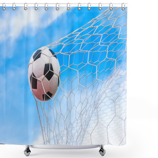 Personality  Soccer Ball In Goal Net Shower Curtains