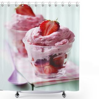 Personality  Strawberry Ice Cream Shower Curtains