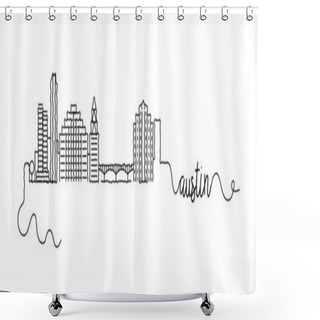 Personality  Austin City Skyline Doodle Sign Shower Curtains
