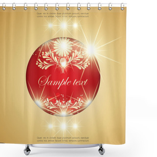 Personality  Abstract Floral Golden Background With Glowing Lights Like Stars. Shower Curtains