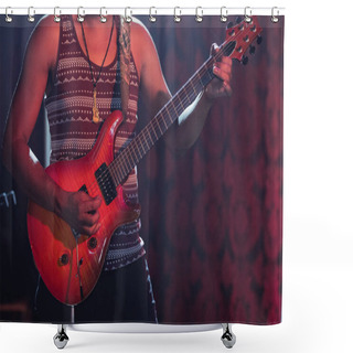 Personality  Guitarist Playing Guitar At Nightclub Shower Curtains