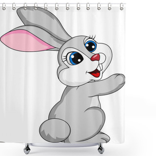 Personality  Cute Rabbit Cartoon Shower Curtains