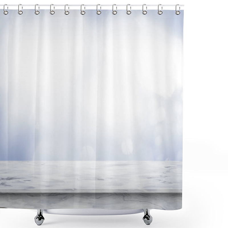 Personality  Empty White Marble Table Top Shower Curtains