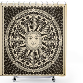 Personality  Sun Compass Shower Curtains
