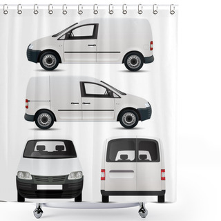 Personality  White Commercial Vehicle Mockup Shower Curtains