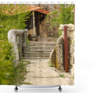 Personality  Old Retro Wooden Bridge Shower Curtains