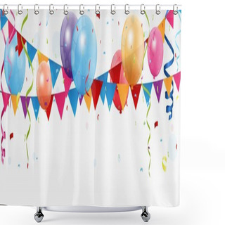 Personality  Birthday Celebration Festive Background Shower Curtains