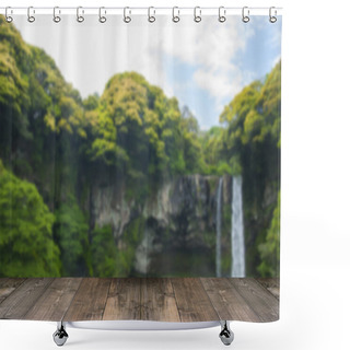 Personality  Blurred Cheonjiyeon Waterfall Is A Waterfall On Jeju Island, Sou Shower Curtains